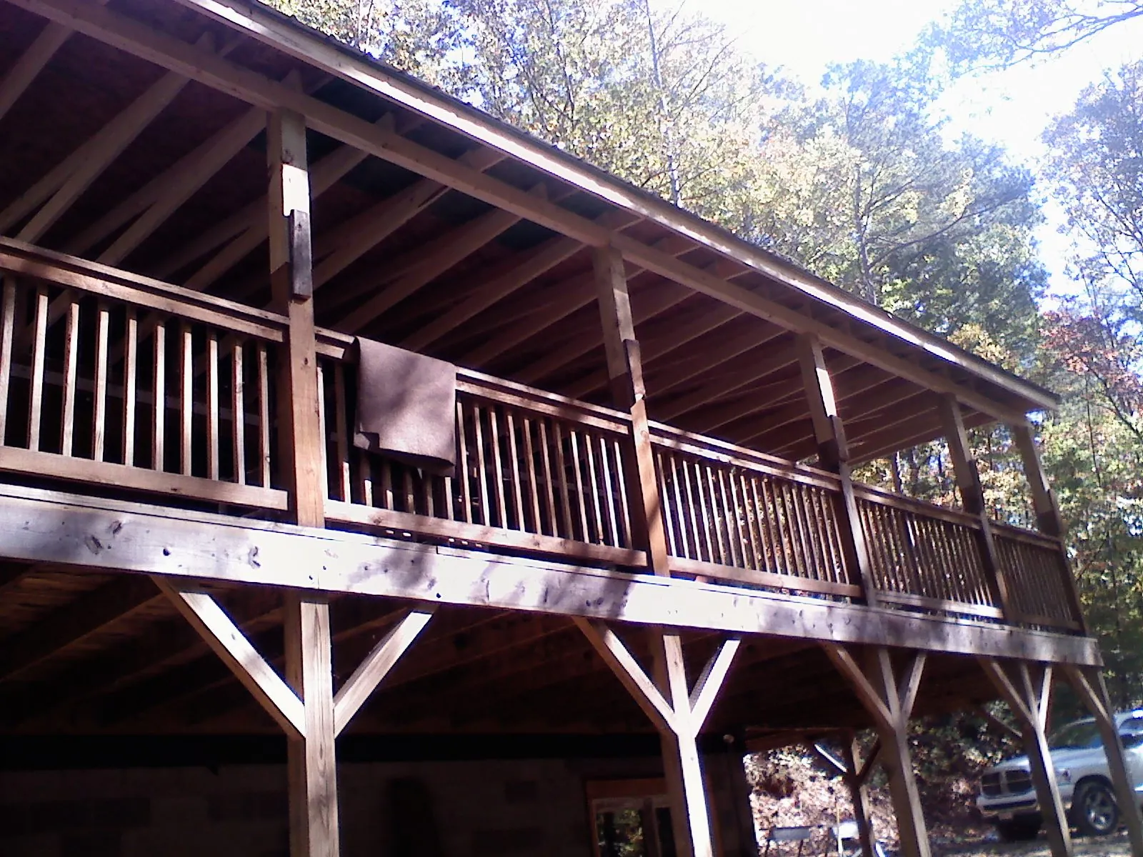 Timber framing under a new elevated porch and deck — Roof Leak Repair in Sycamore by Roofing Brothers